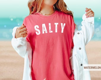 Comfort Colors Salty Tshirt, Trendy Beach Shirt, Summer Tee, Cute Summer Outfits For Women, Vacation Shirt, Preppy Clothes For Girls