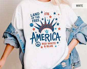 America Land of the Free Comfort Colors Shirt: 4th of July Graphic Tee