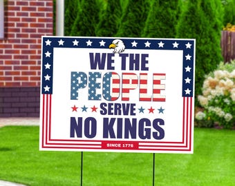 We The People Yard Sign: Patriotic USA Flag, Eagle - Independence Day Decor