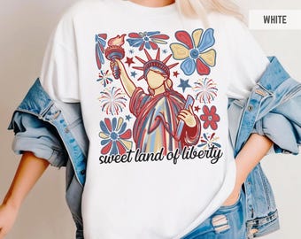 Sweet Land of Liberty Comfort Colors Shirt: Patriotic 4th of July Tee