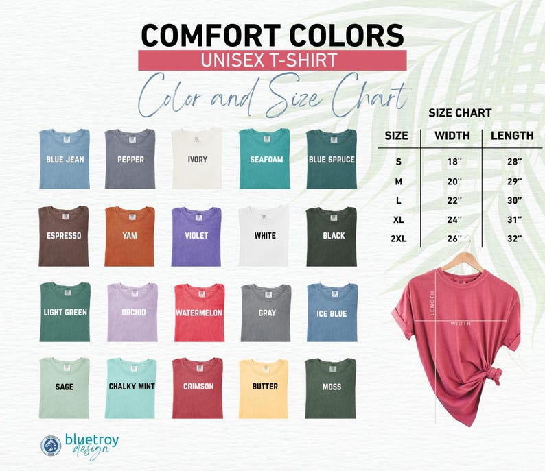 a women's t - shirt with different colors and sizes