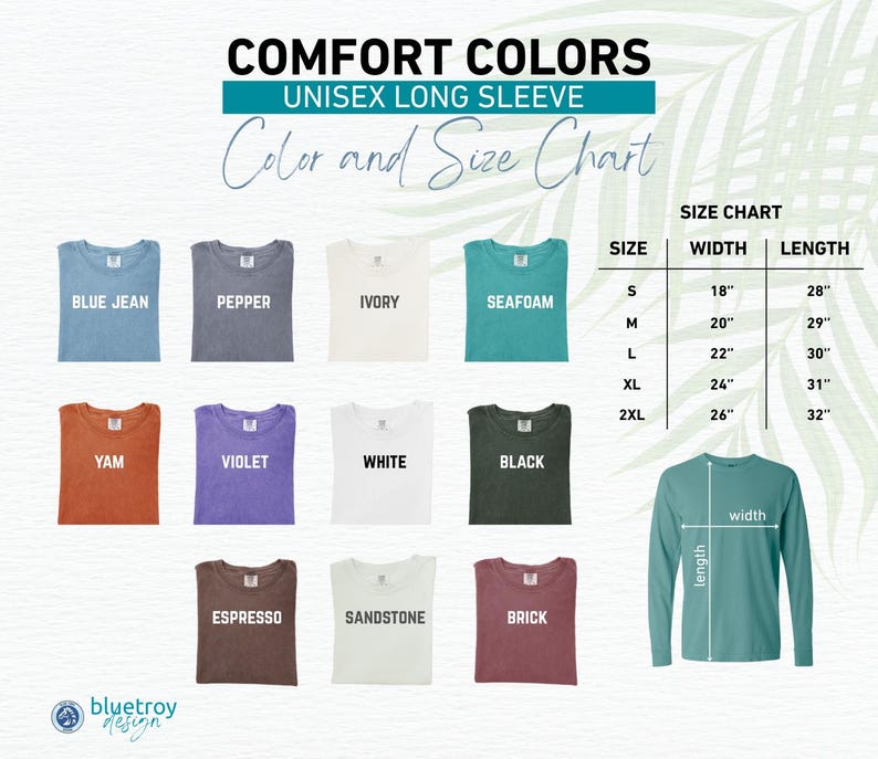 a long sleeve shirt with different colors and sizes