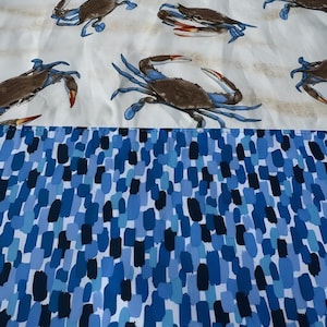 Crabs, Crabs, Crabs Table Runner is festive and fun for your next seafood boil- measures 30 inches long and 15 inches wide