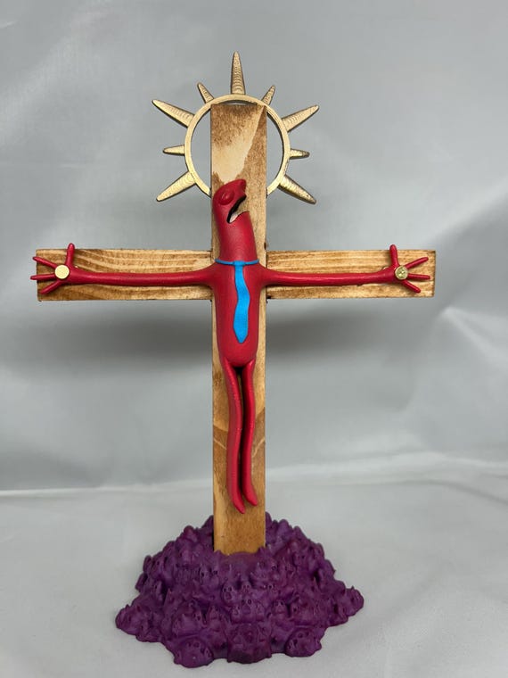 Alan "I just wanted my CHEESE" Figurine  Handmade Smiling Friends Sculpture
