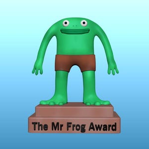 Mr. Frog Award-Trophäe (STL) | Smiling Friends Fan-Art-Sammlerstück (Digitaler Download)