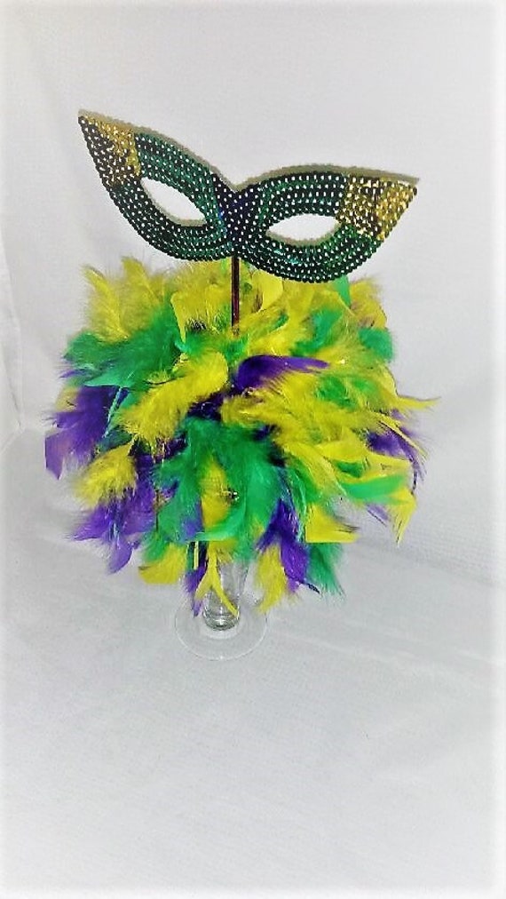 Wedding Centerpiece Mardi Gras Centerpiece Purple Green And Etsy