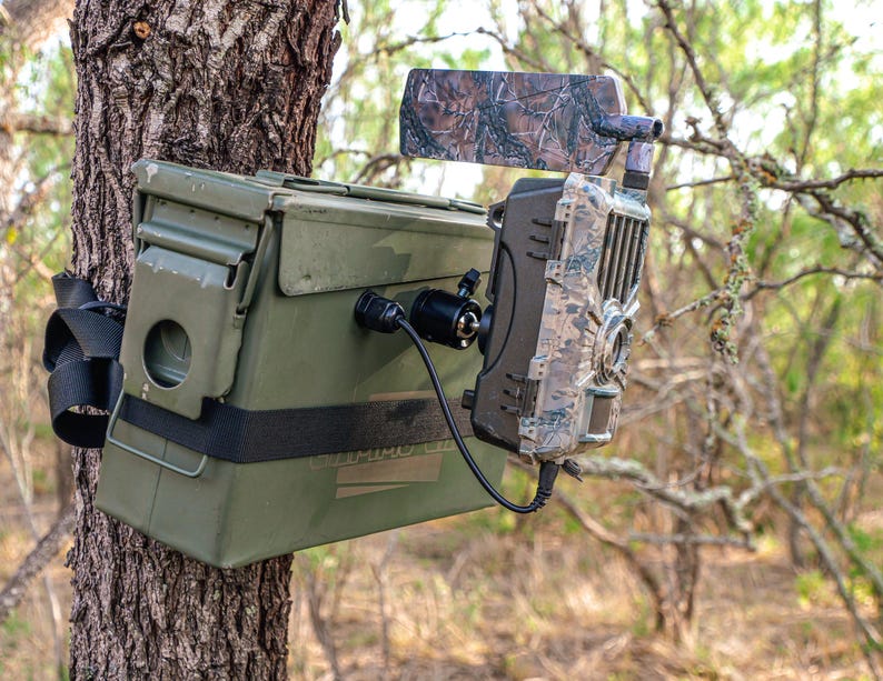 12 Volt Ready Trail Cam Mount for Trees, Deer Hunting, Hunting Gear ...