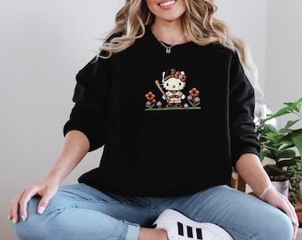 Sudadera con cuello redondo y estampado de gatitos de San Francisco Baseball con efecto ilusión bordado.