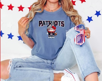 Camiseta de béisbol HK LA New England, camiseta Comfort Colors con estampado Kitty Hello Baseball