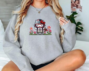 Sudadera con cuello redondo y diseño de gatito de Nueva Inglaterra, ideal como regalo para un fanático del fútbol.