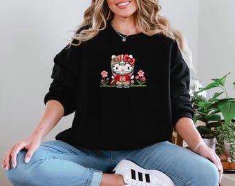 Sudadera con cuello redondo y diseño de gatitos de San Francisco, ideal como regalo para aficionados al fútbol.