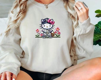 Sudadera con cuello redondo y estampado de gatitos de Nueva York Baseball. Efecto ilusión bordado.