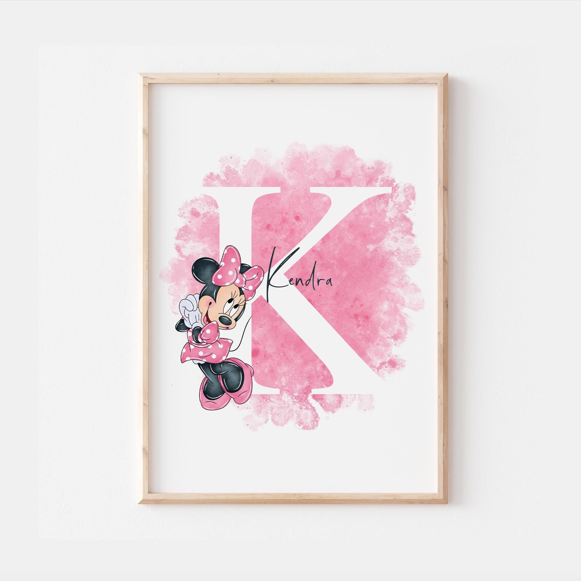 Personalised Minnie Mouse Letter Name Print, Disney Minnie Bedroom ...