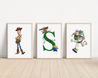 Personalized Toy Story Prints, Set of 3, Nursery Decor