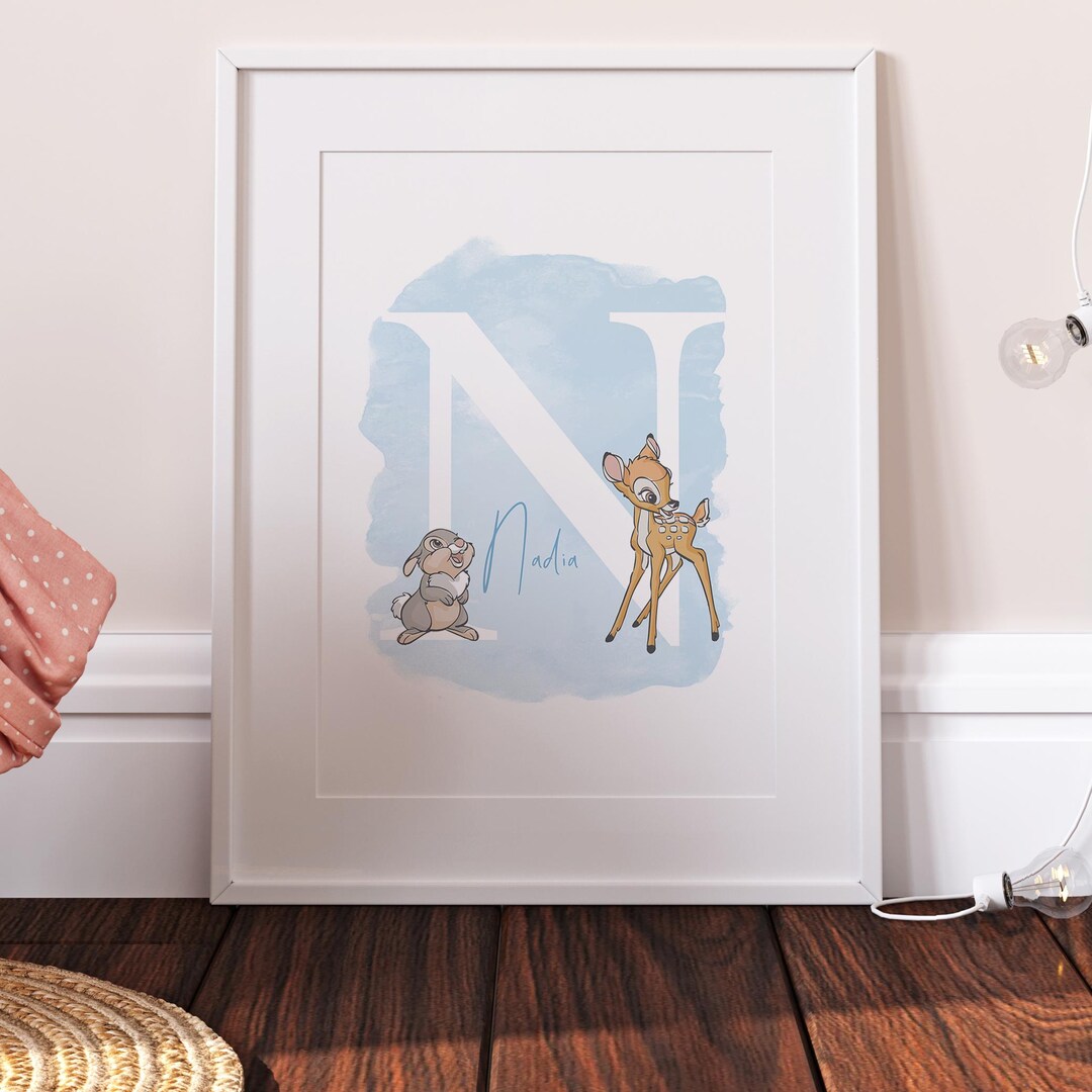 Personalised Bambi Letter Name Print, Disney Bambi Bedroom Decor, Bambi ...