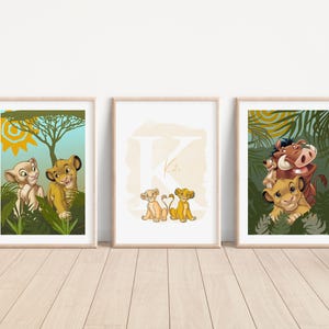 SET OF 3 The Lion King Personalised Prints, Disney Simba Bedroom Decor, Kids Nursery Wall Art, Nala Posters, The Lion King Gift Keep Sake