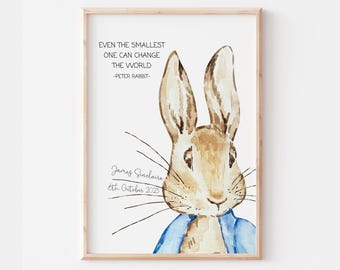 Personalised Christmas Peter Rabbit Prints, Beatrix Potter Nursery Decor, Petter Rabbit Wall Art, Newborn Baby Gifts, Peter Rabbit Poster