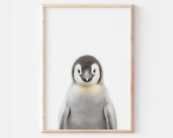 Baby pinguïn print, safari slaapkamer decor, baby pinguïn kinderkamer decor kunst aan de muur, baby pinguïn posters, pinguïn kinderkamer kunst, pinguïn cadeau