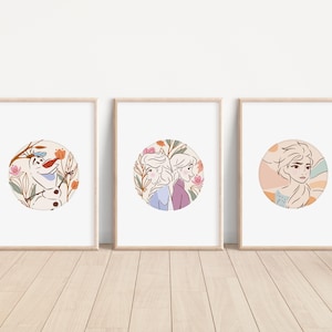 Impresión de Frozen, decoración de dormitorio de Elsa Anna, impresión de pared para guardería de Olaf Disney, póster con impresión de Olaf, póster de Elsa Anna Keep Sake, arte de pared para habitación de niños