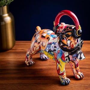 SvCraft Multicolor Dachshund Graffiti Design Dog Decor Showpiece | Cute Animal Canine Figuirine for Living Room, Office Desk | Ideal Gift fo