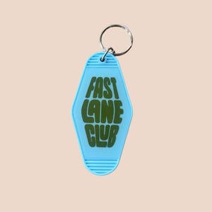 Retro Hotel Keychain: Fast Lane Club, Funny Vintage Motel Key Accessory