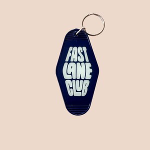 Retro Hotel Keychain: Fast Lane Club, Funny Vintage Motel Key Accessory