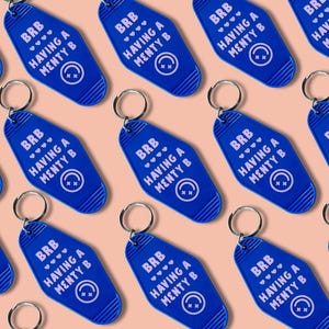 Retro Hotel Keychain: Funny Menty B Acrylic Key Accessory