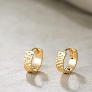 Dainty Gold Huggie Hoop Earrings: Minimalist Jewelry Gift