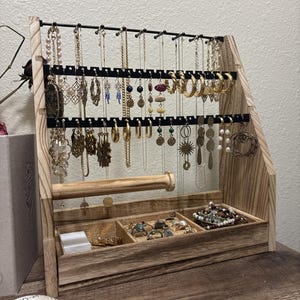 5-Schicht-Holzohrring-Organizer | Ohrring Halter | Halskette Halter | Schmuck Organizer | Armbandhalter | Geschenk für sie