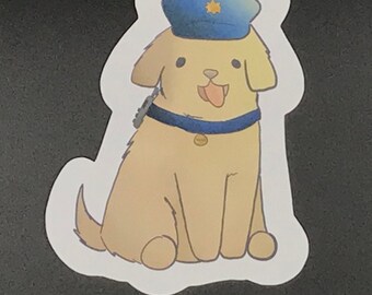 Polizeihund, Polizei, Hund, Tier, Papier Aufkleber, Scrapbooking, Journaling, Schule, circa 3”x 3”
