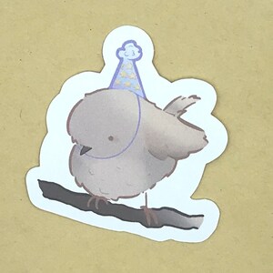 Pegatina de pájaro de fiesta, pájaro, pegatina de papel, álbum de recortes, diario, aproximadamente 2,5"x 2,5"