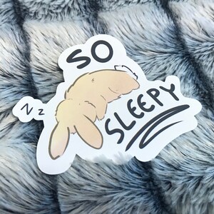 So slaperig bruin konijntje sticker, konijntje, papieren sticker, scrapbooking, journaling ongeveer 3 x 3 inch