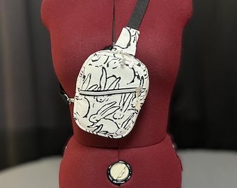 Handmade Rabbit Canvas Mini Crossbody/Sling Bag