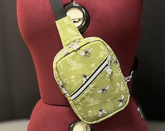 Handmade Canvas Bumble Bee Mini Crossbody/Sling Bag