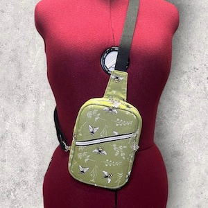 Handmade Bumble Bee Canvas Mini Crossbody/Sling Bag