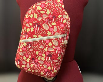 Handmade Red Hedgehog Canvas Crossbody/Sling Bag