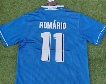 Vintage Brazil 1996 Away Jersey – Rare Retro Blue Football Shirt | Ronaldo, Romário, Bebeto