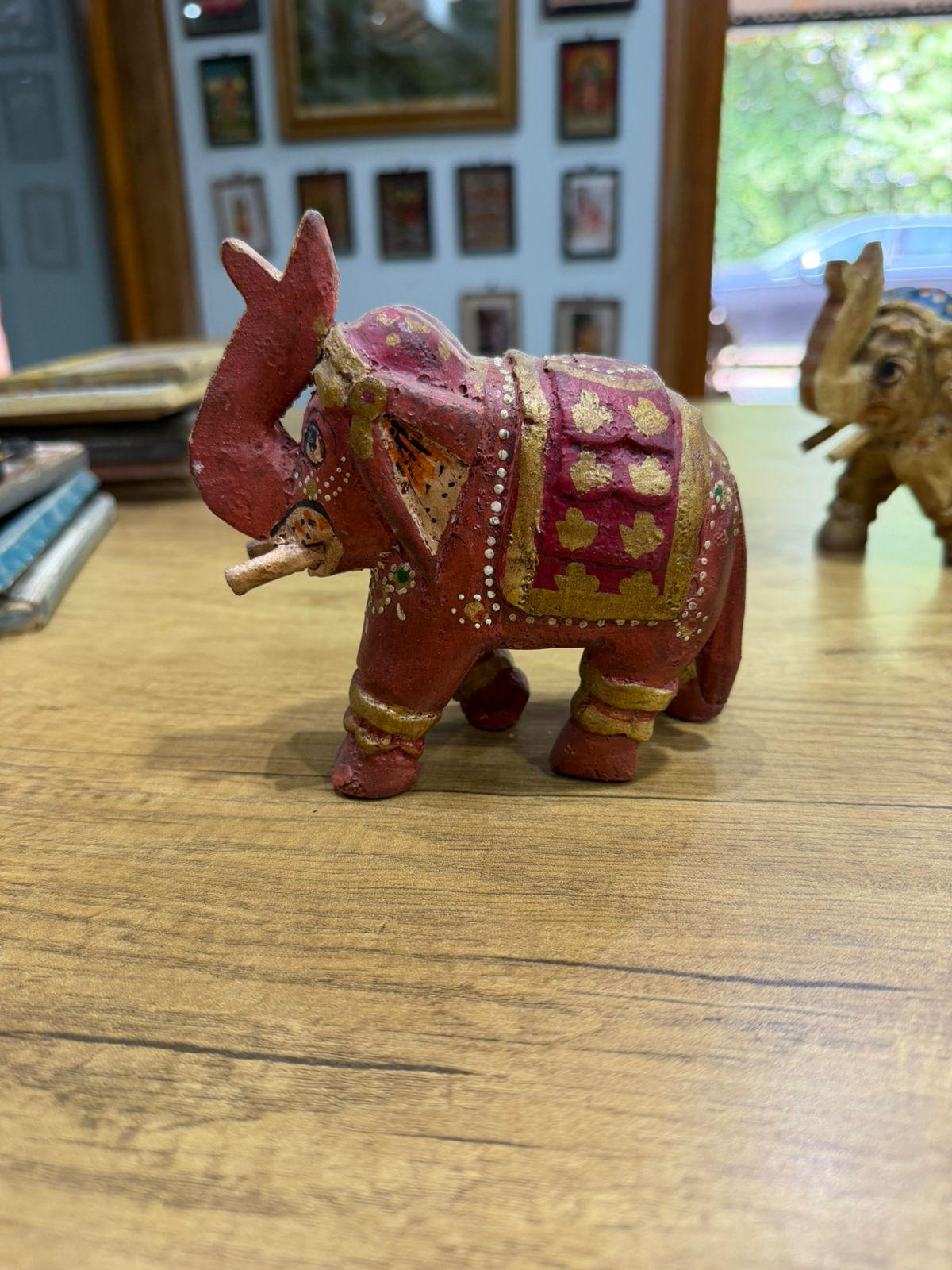 ヴィンテージの手描き木製象の置物、インドの民芸品、4個セット - Etsy 
