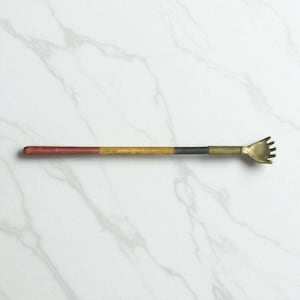 Vintage Wooden & Brass Back Scratcher, Vintage Indian Back massager, Massage tool, Indian spa tools, Antique Back scratcher