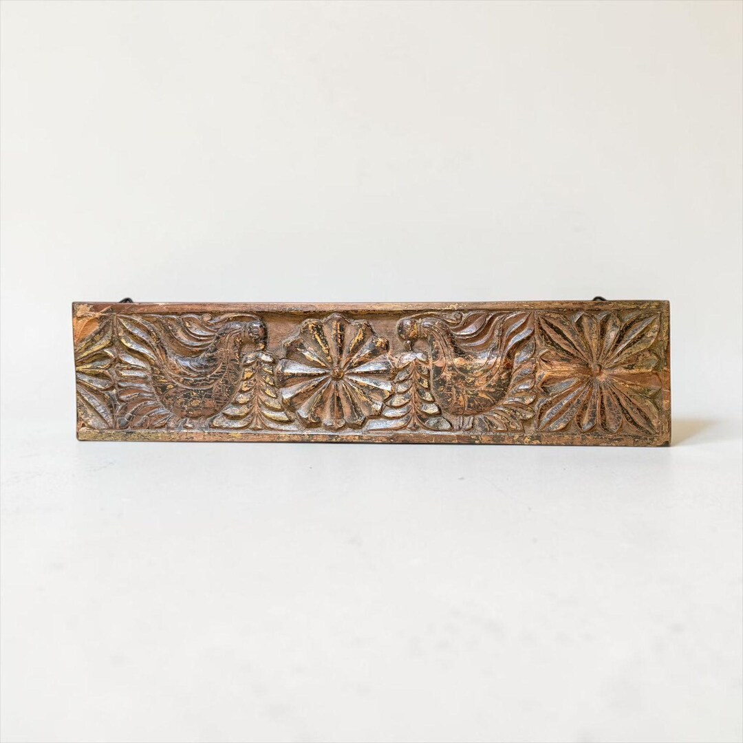 18th Century Indian Hand-carved Wooden Frieze Panel | Bird Motif Temple ...