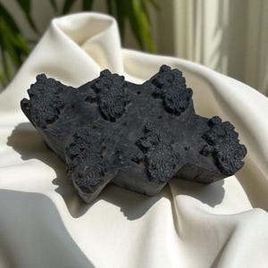 Antiek hout gesneden drukblok, fijn gesneden mooi drukblok, verzamelbaar teakhouten drukblok, blokdrukkunst