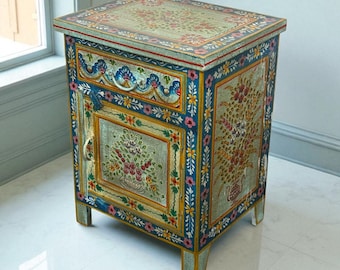 ヴィンテージ彫刻インドコンソールテーブル、メラブスタイル - Etsy 日本