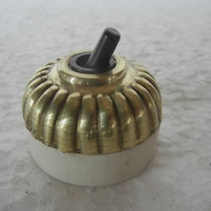 Vintage Brass electric Switch, Working antique brass switch, Mid-Century Industrial Rotary Switch, Antique Indian Brass Toggle Switch