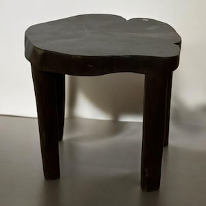 Vintage Indian Naga Table, Antique Hand-Carved Tribal Accent Table, Rare Northeast Indian Wooden Coffee Table made from single wood
