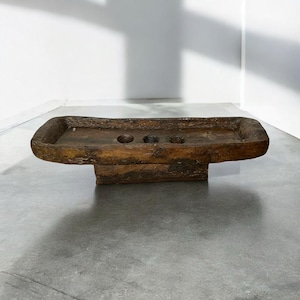Authentic Antique Indian Naga Tribal Table, Hand-Carved Solid Wood Bench, vintage african coffee table , antique wooden center table
