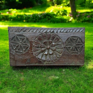 Vintage Indian Wooden Wall Panel with fine floral carving, Antique Indian Art, Indian decor wall panel, vintage wall lintel for home decor