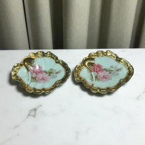 Vintage Colorful Porcelain Ashtray Set | Unique Ceramic Ash Trays | Mid Century Table Decor | Collectible Retro Ashtray | Housewarming gift