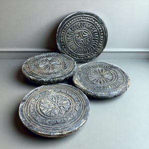 Vintage Stone Coaster - Large, Antique Stone Cookie Maker, Vintage Stone Chapati Board, Indian Rare stone coaster, Vintage table decor