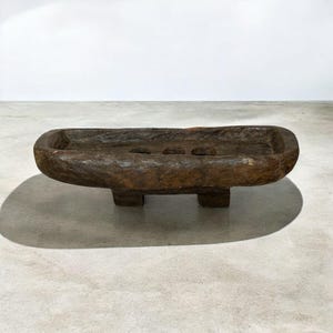 Authentic Antique Indian Naga Tribal Table, Hand-Carved Solid Wood Bench, vintage african coffee table , antique wooden center table