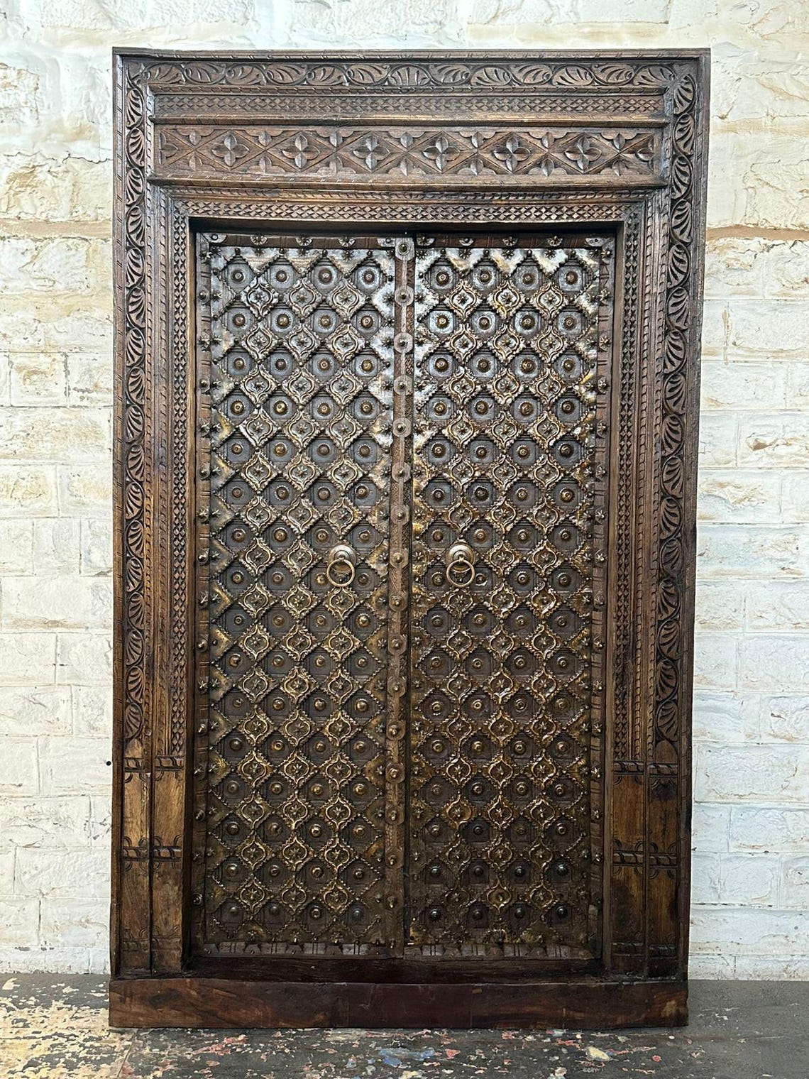Antique Indian Haveli Door | Hand Carved Teak Wood Entry Door ...